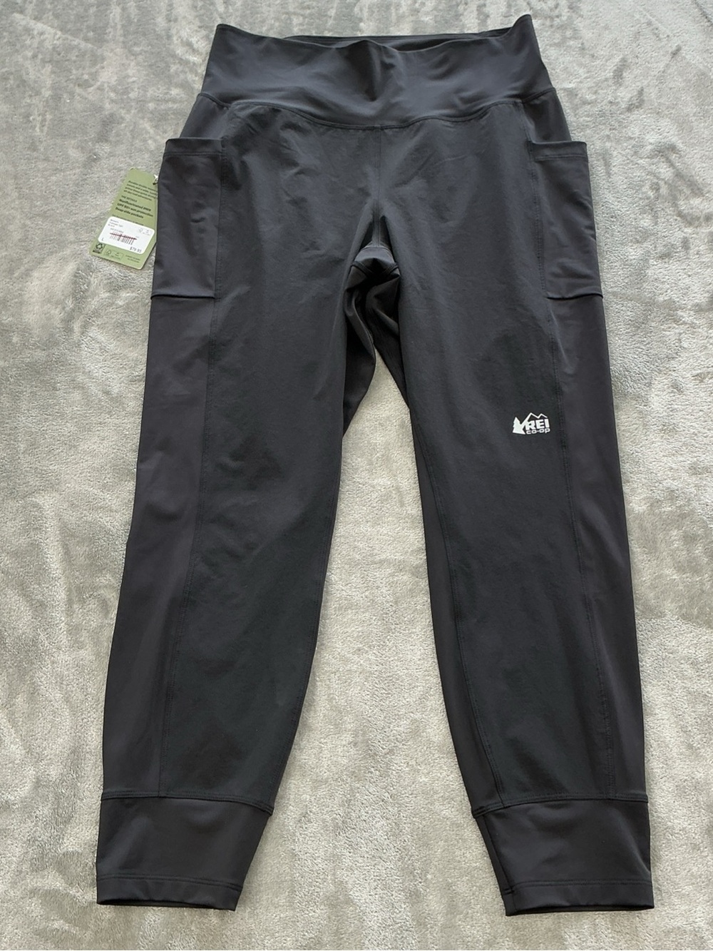 Rei Co-Op Trailmade Tights Women’s Large Black UPF 50+ deep side pockets hiking